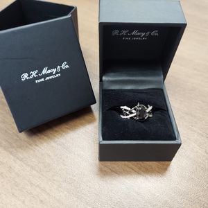 Disney Villains Black Onyx Maleficent Ring Size 7 Silver Black Rhodium Plating